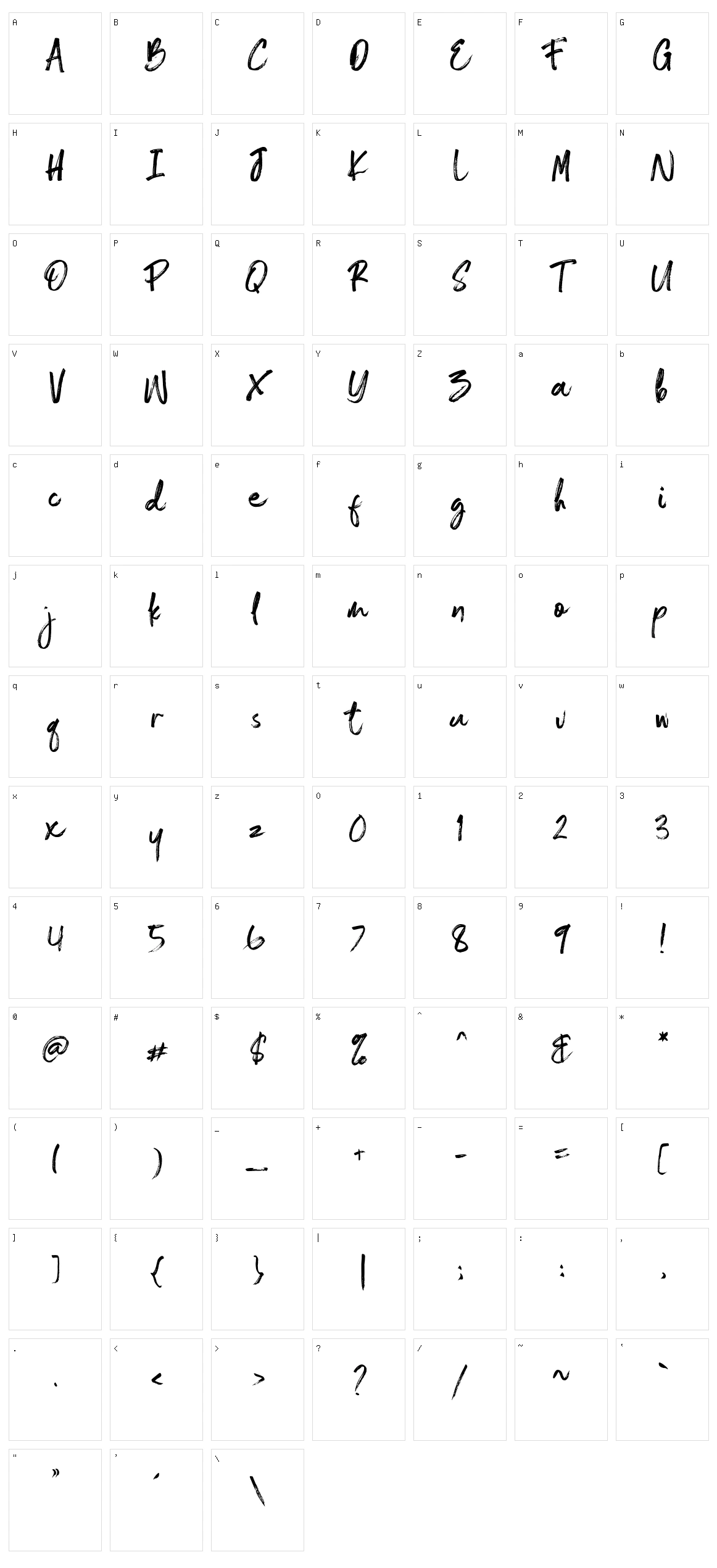 Shelldon Character Set