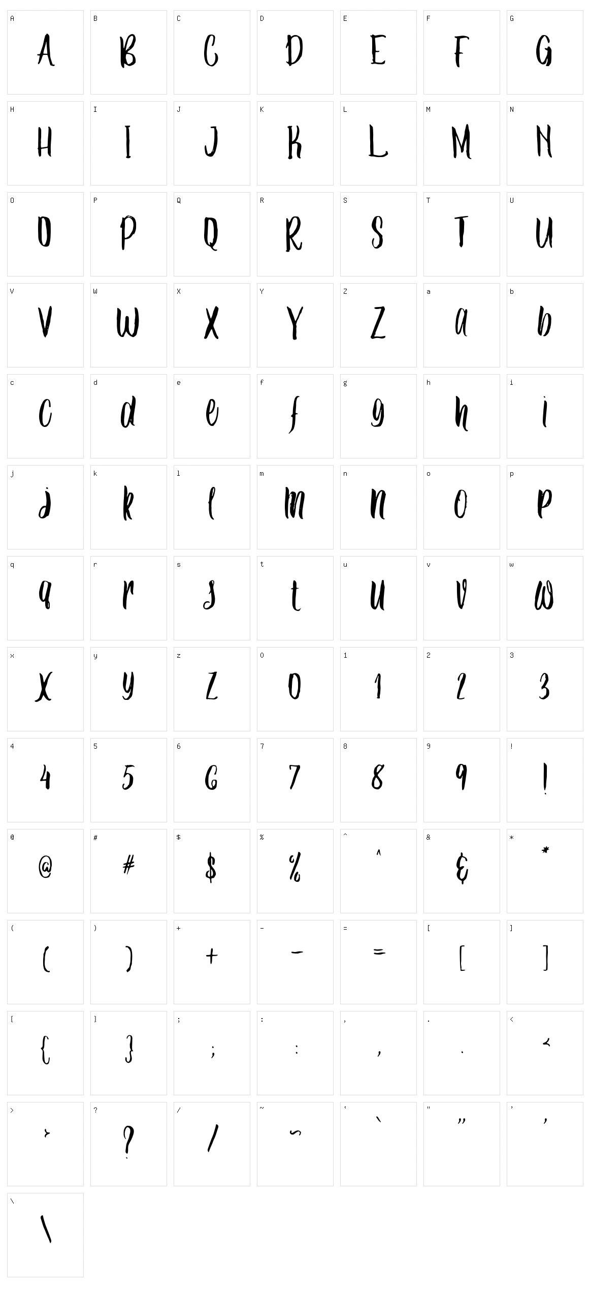 Ballada Character Set