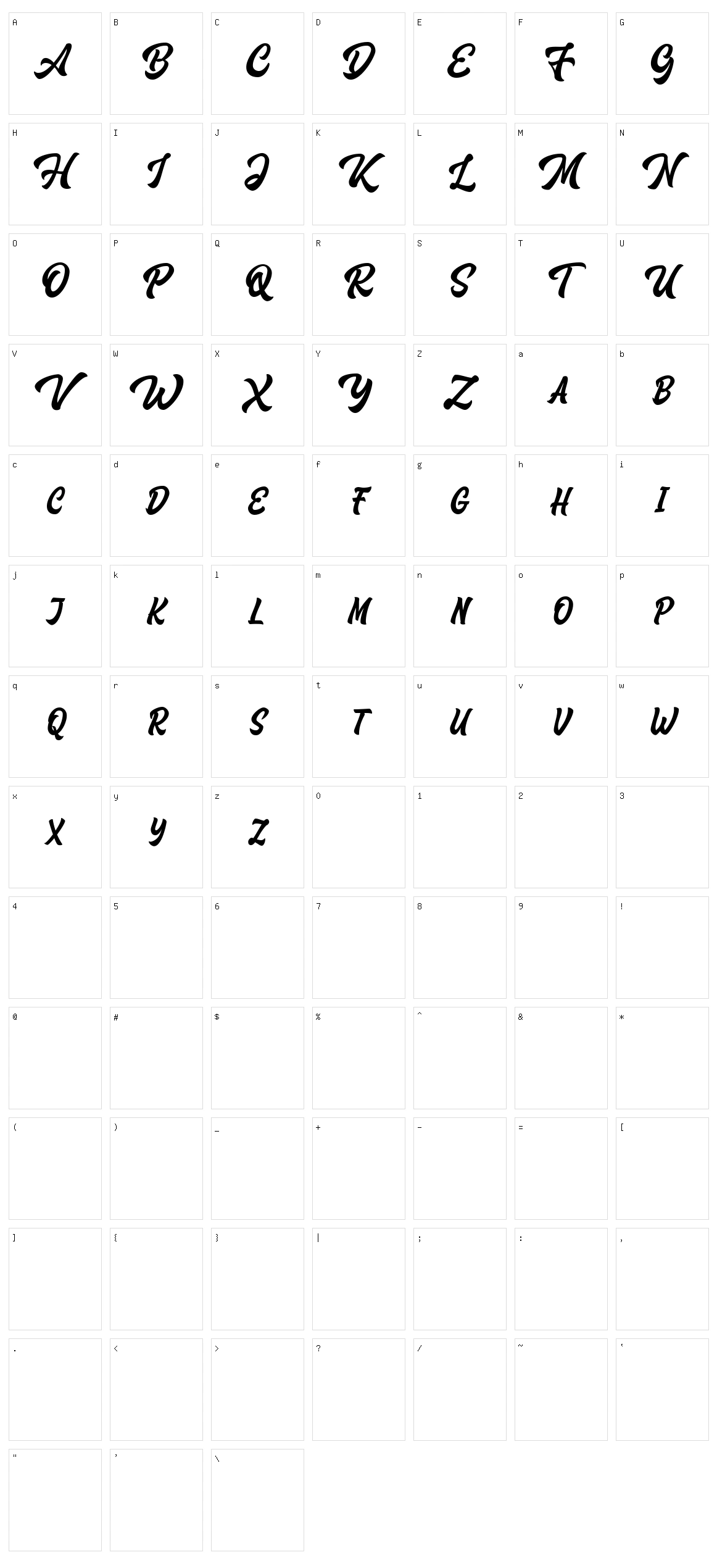Houstander Allcaps Character Set
