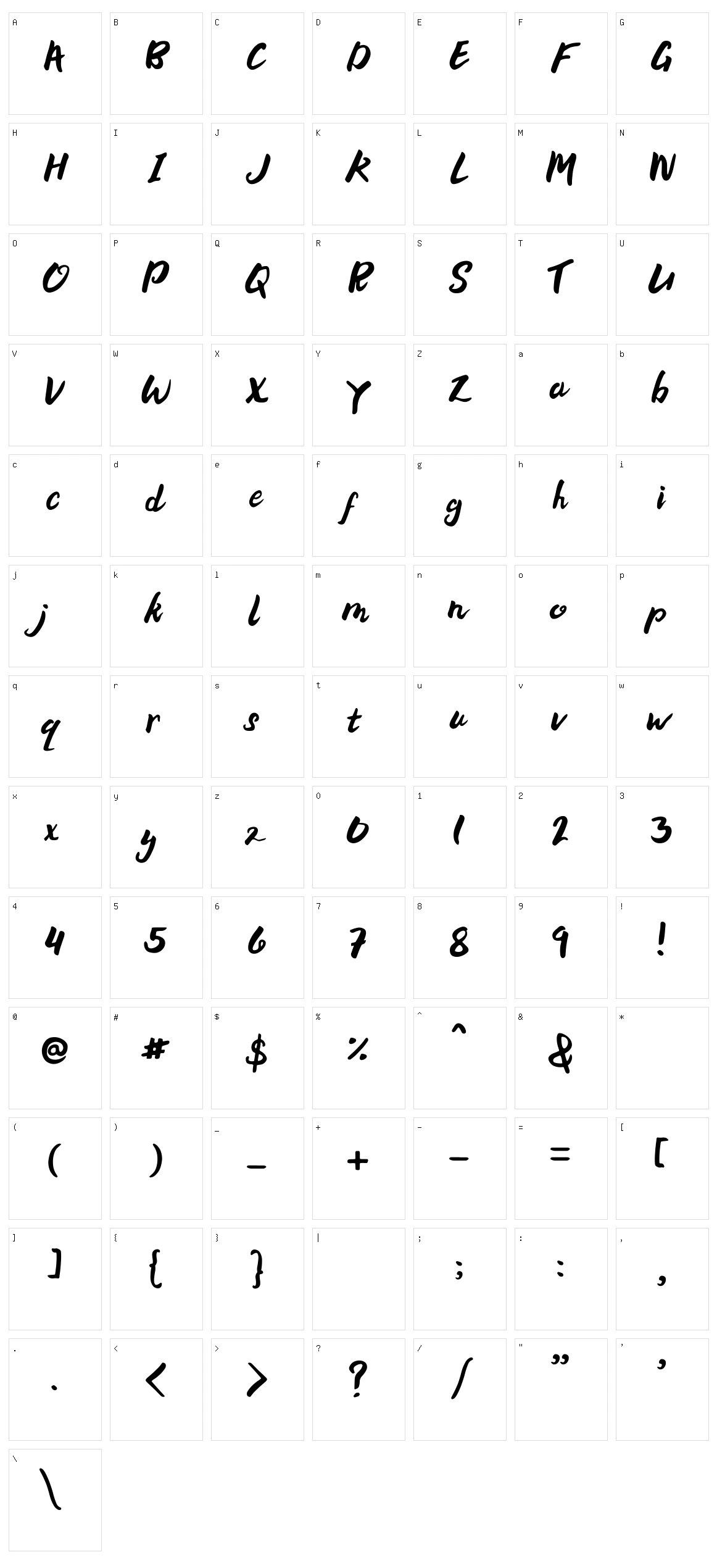 Bellania Character Set