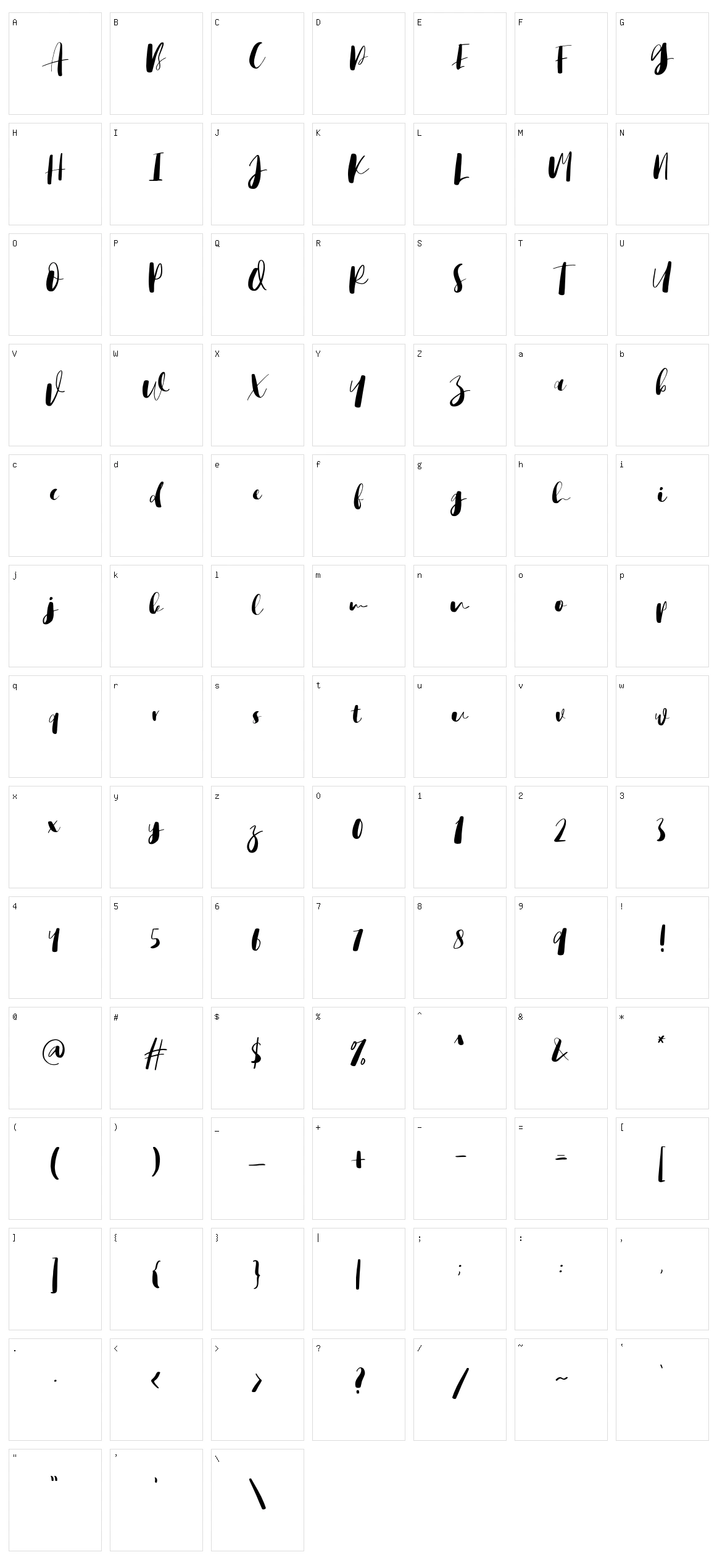 Bigstrom Character Set