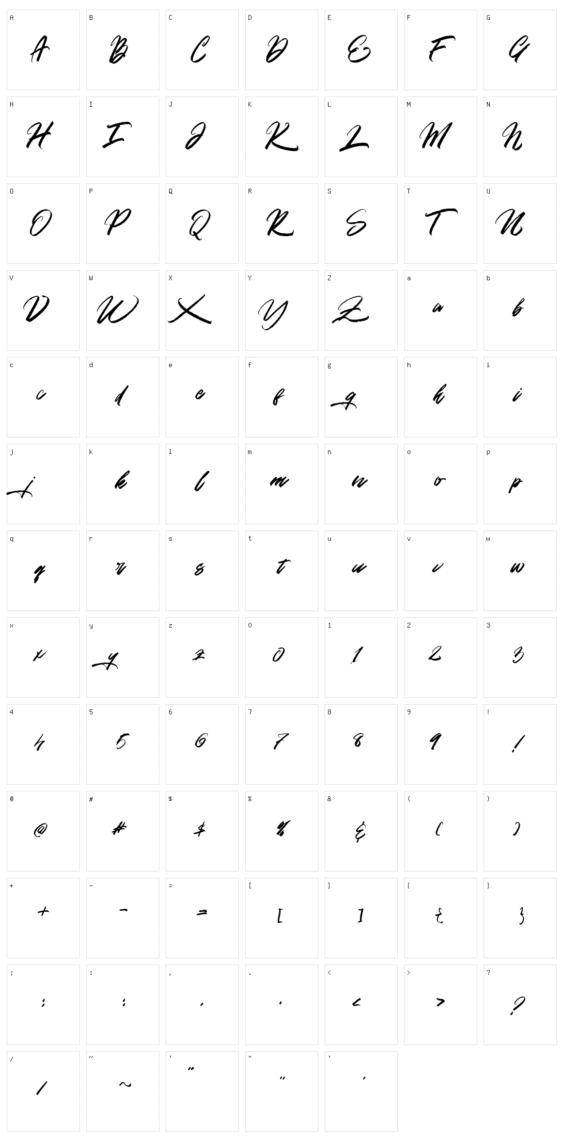 Gold Brush Character Set