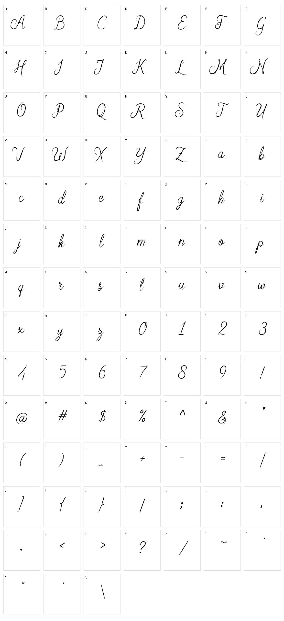 Arabian Script Character Set