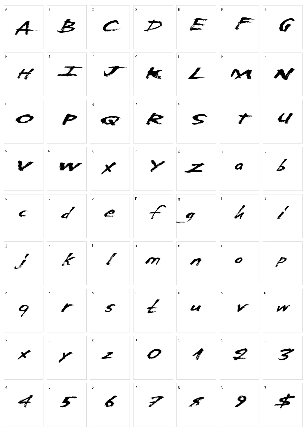 American Lights Character Set