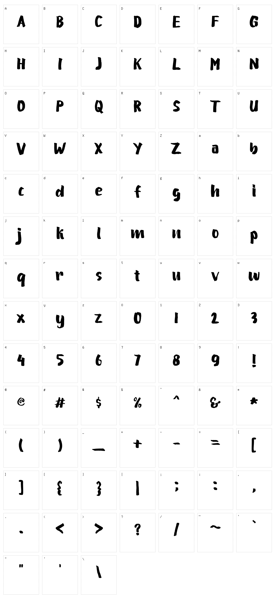 Yakow Brush Character Set