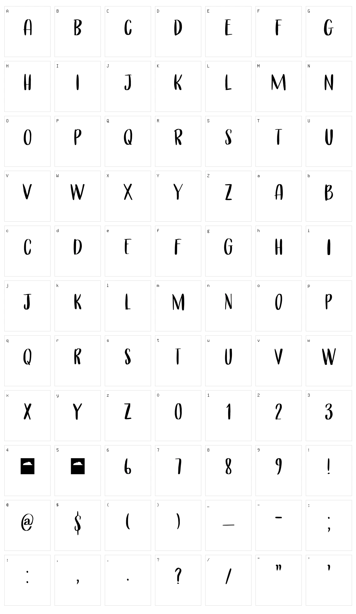 Cerulean Blue Caps Character Set