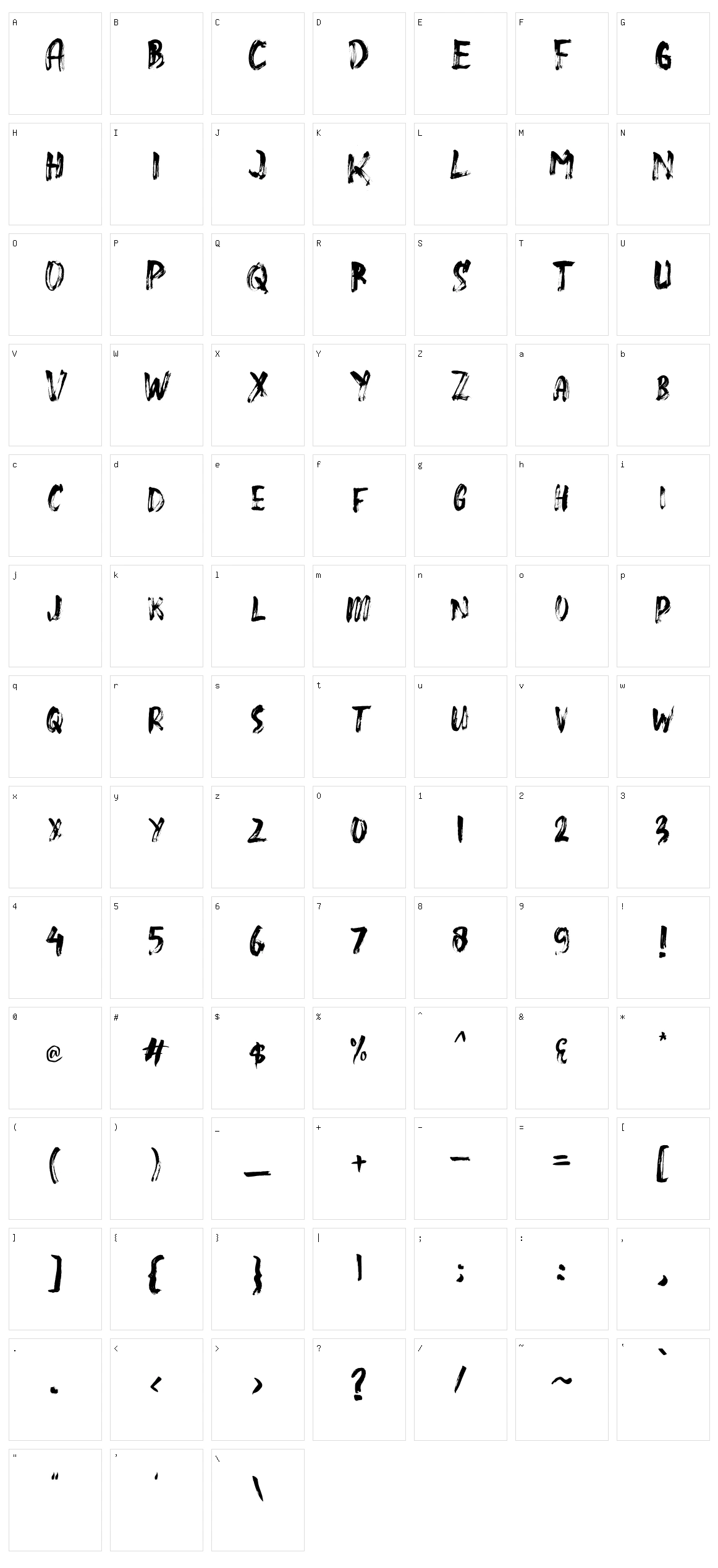 Slasz Brush Character Set