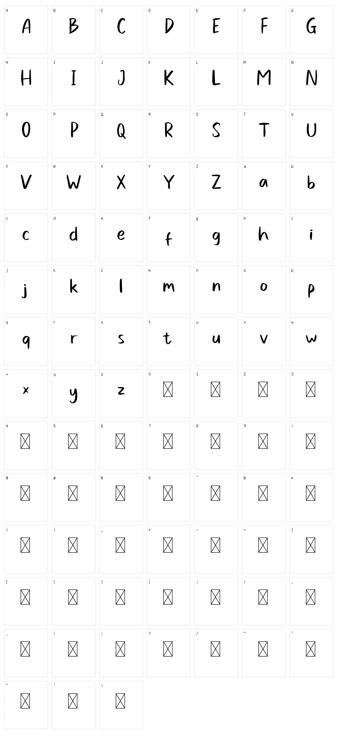 Sweet Buttermilk Sans Character Set