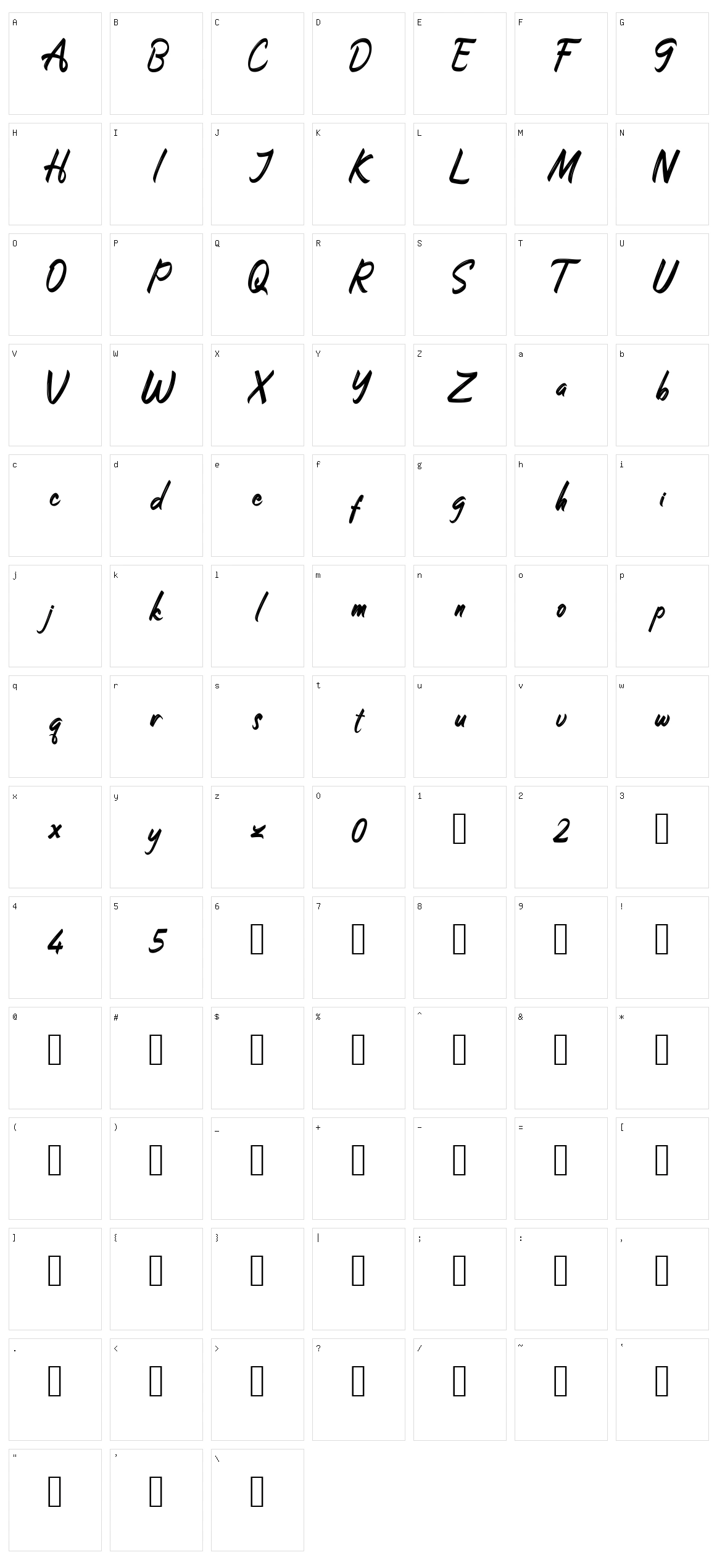 Stonehole Character Set