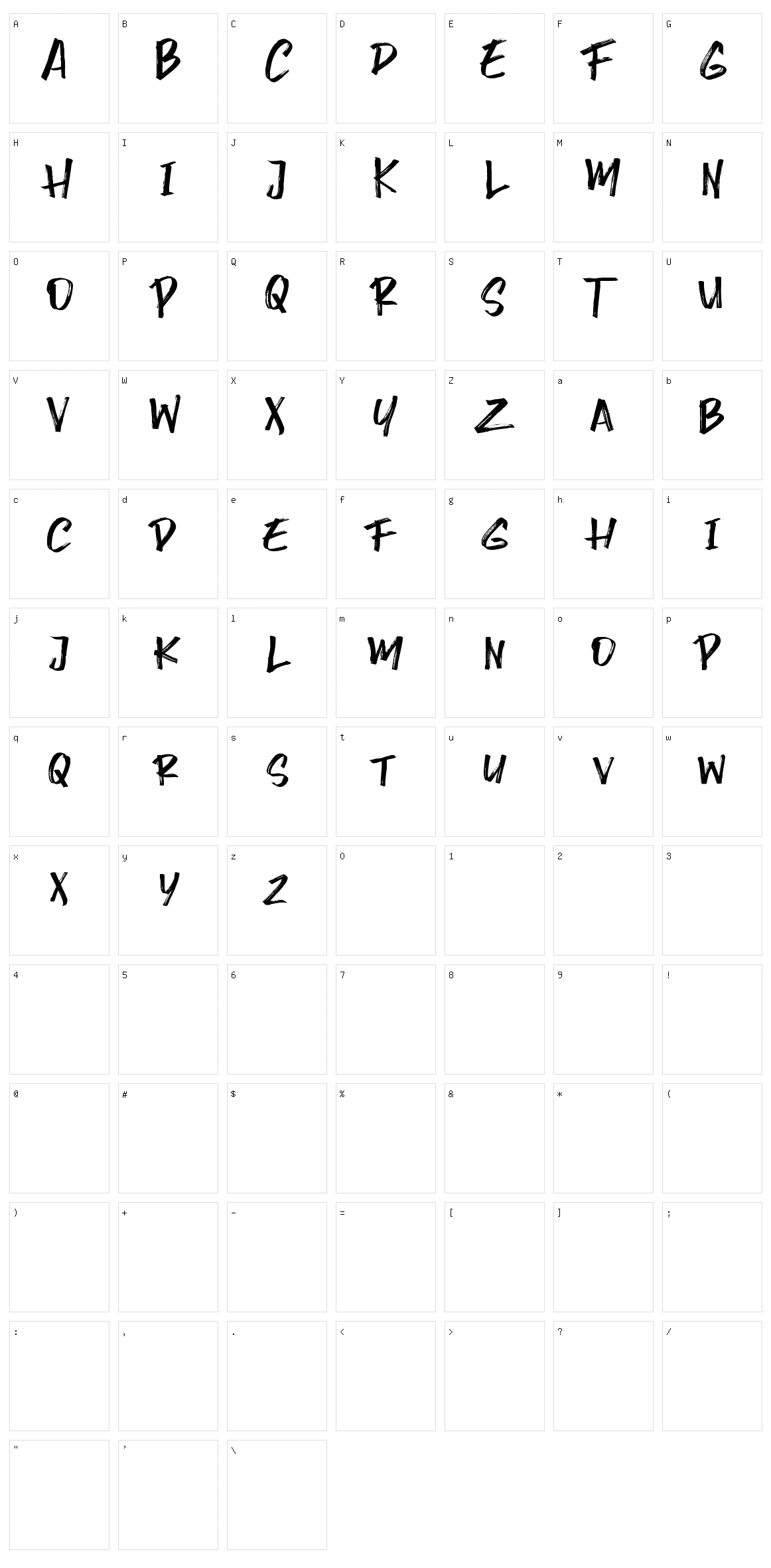 Smasher Character Set