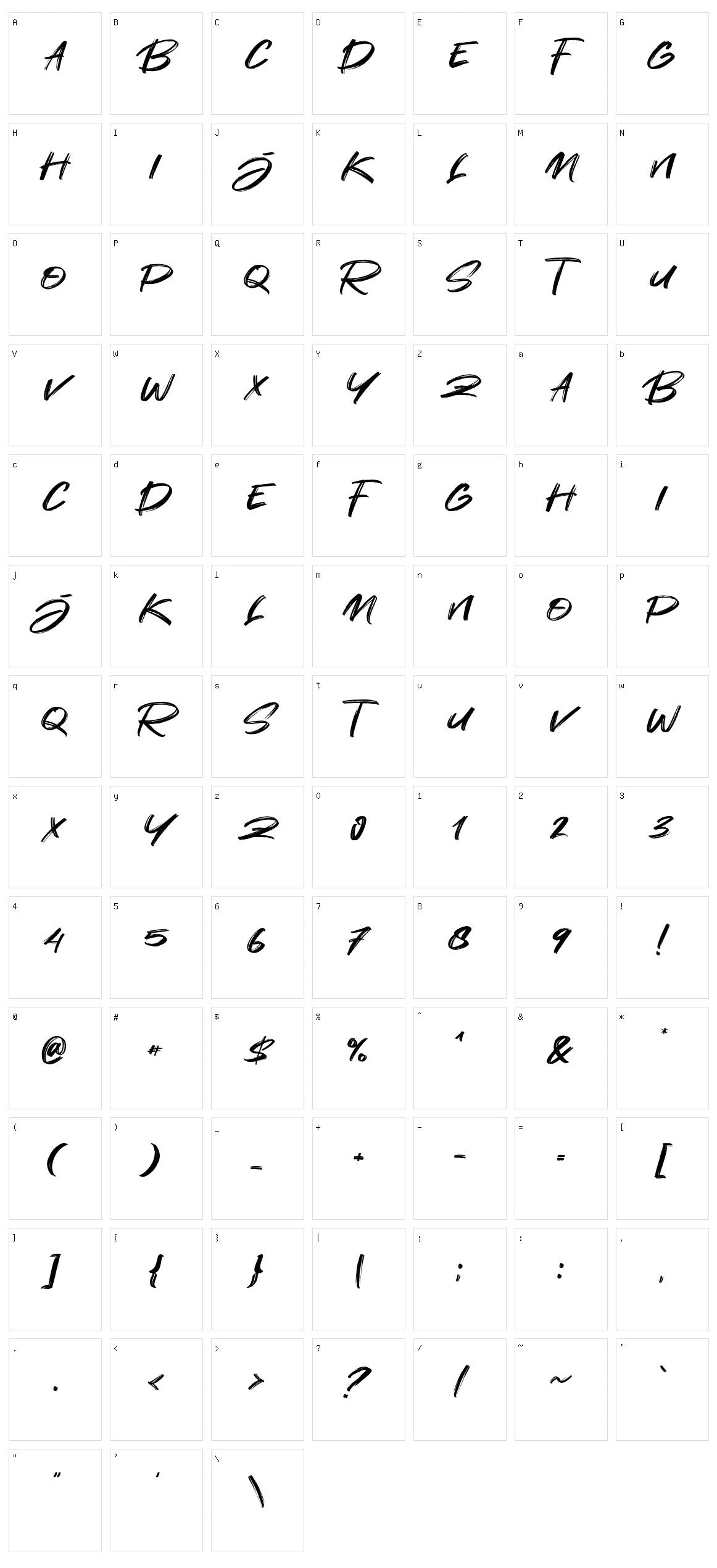 Sandiago Character Set