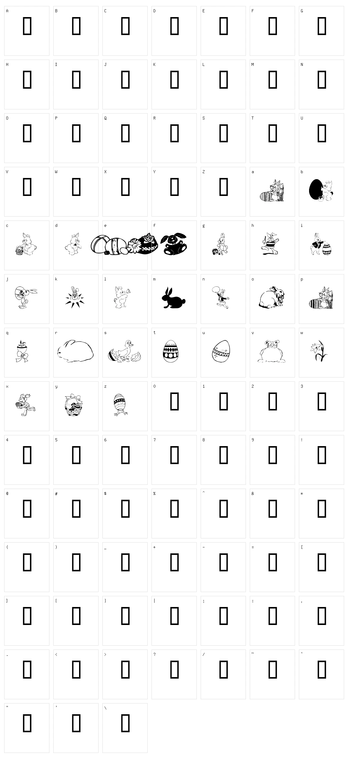 WM Easter 1 Character Set