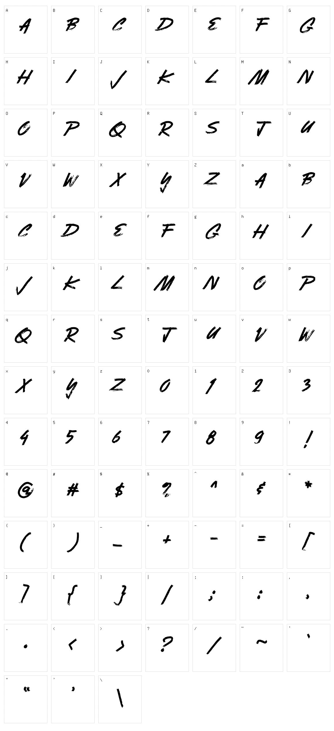 Sandora Character Set