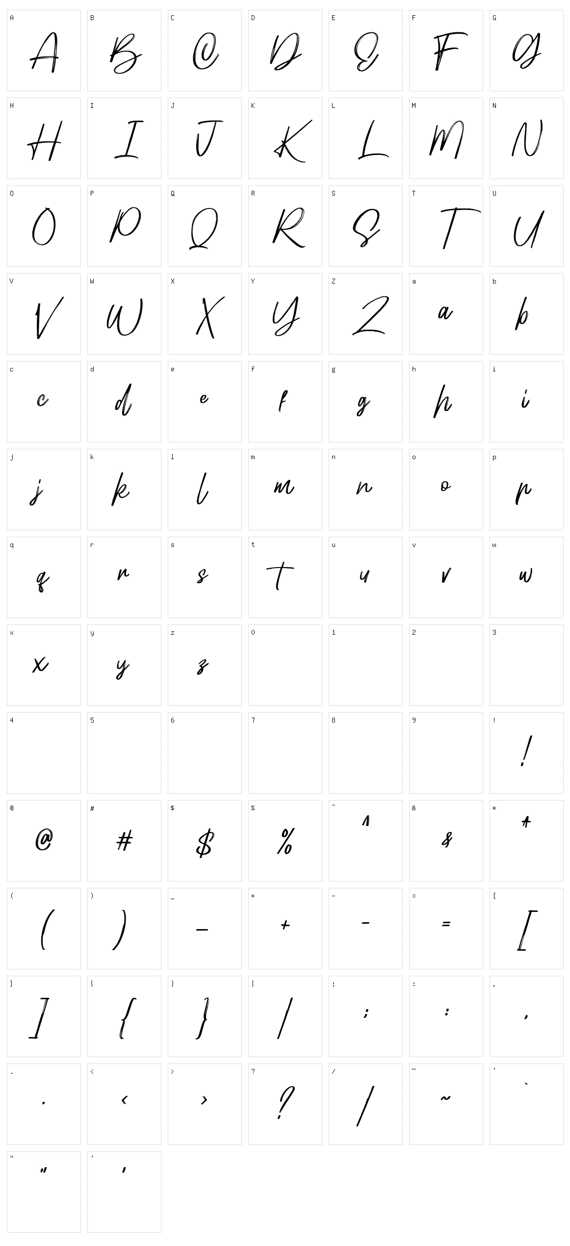 Hellotropica Character Set