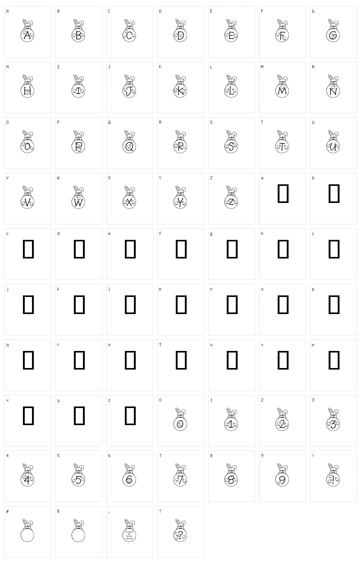 RM Bunny Character Set