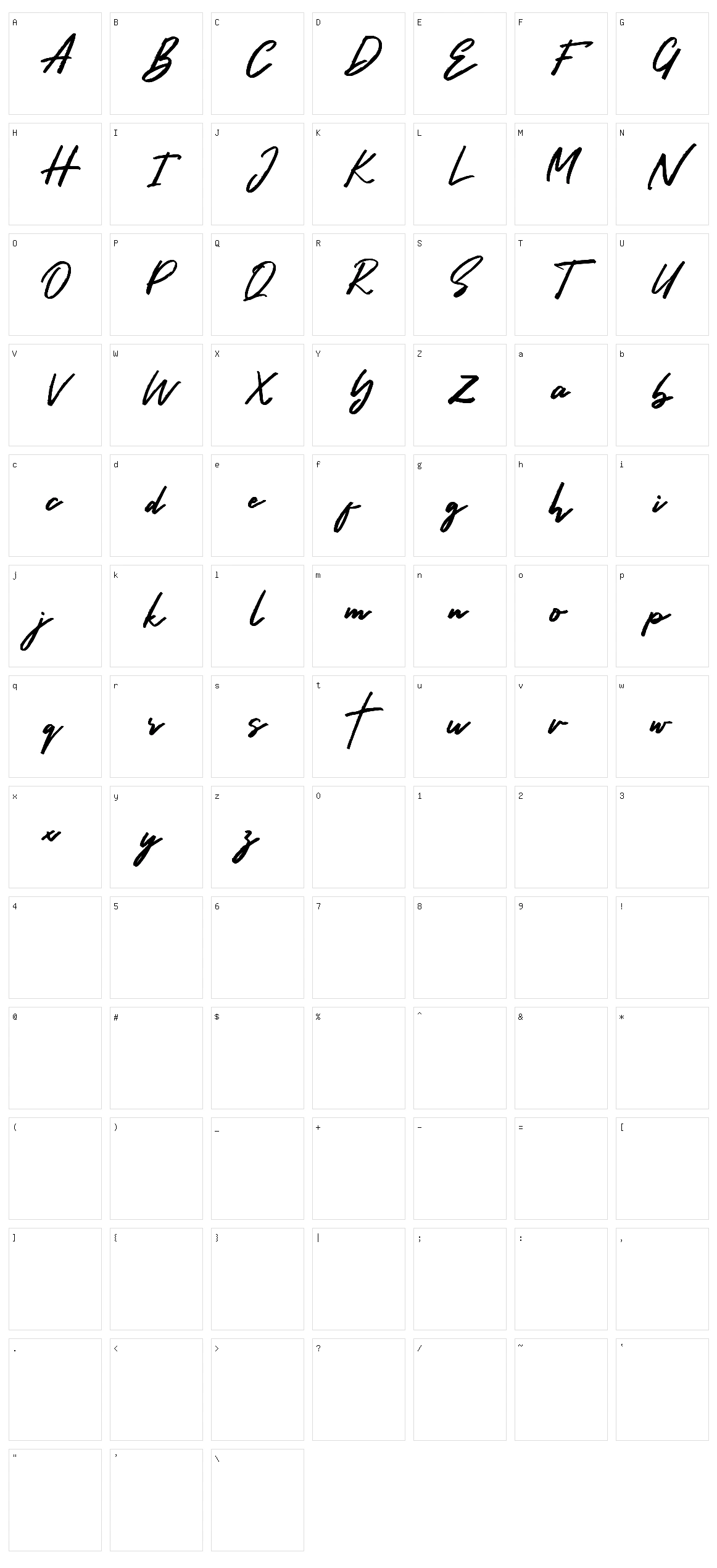Hariston Character Set