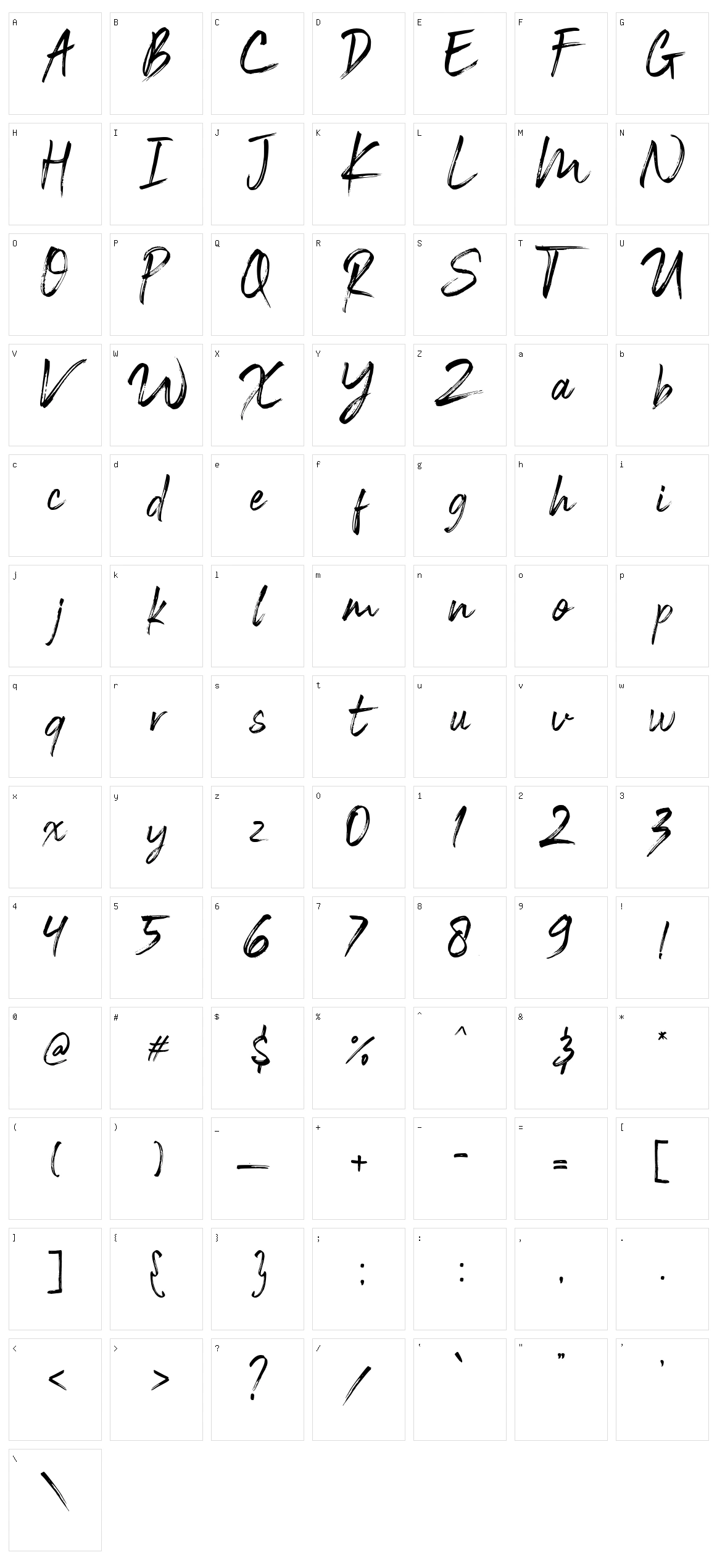 Black Vosten Character Set