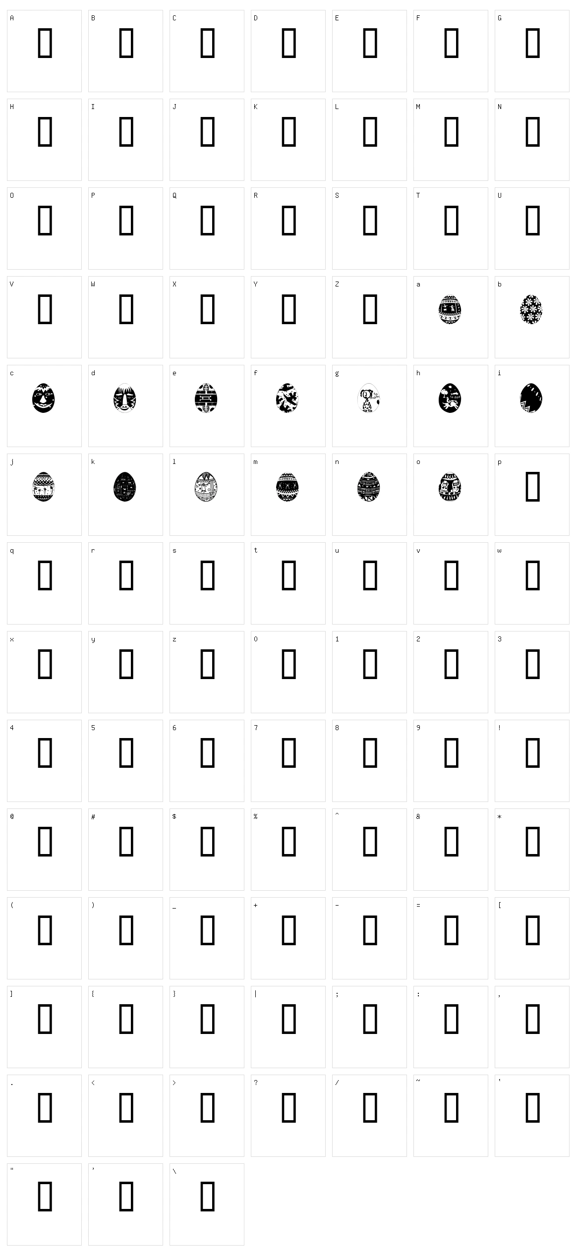 African Eggs Character Set