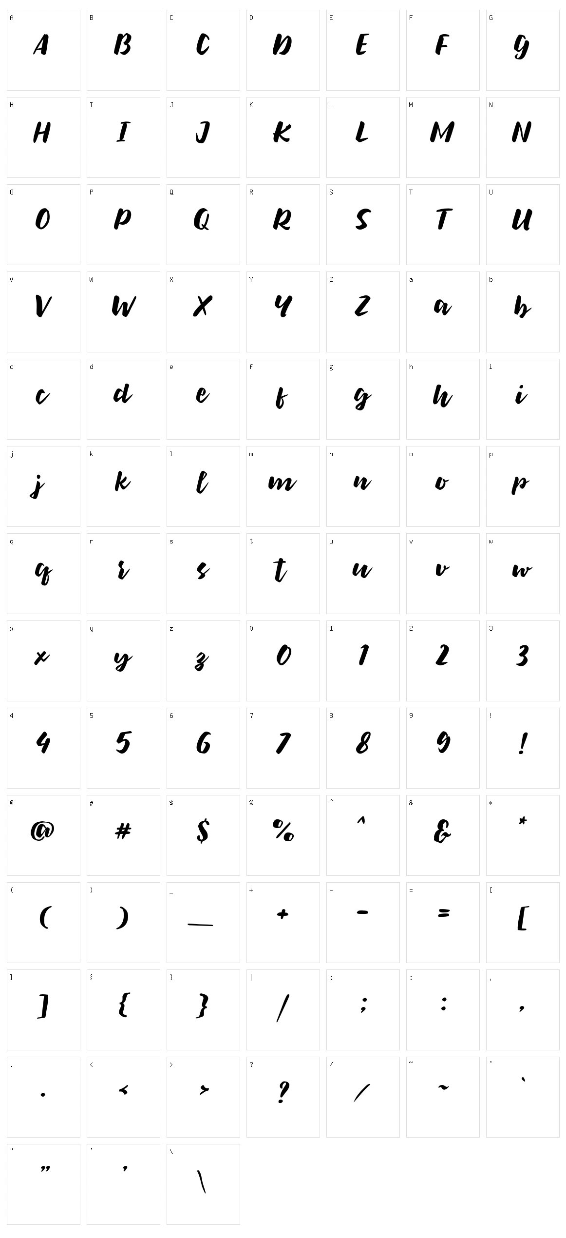 Bolten Character Set