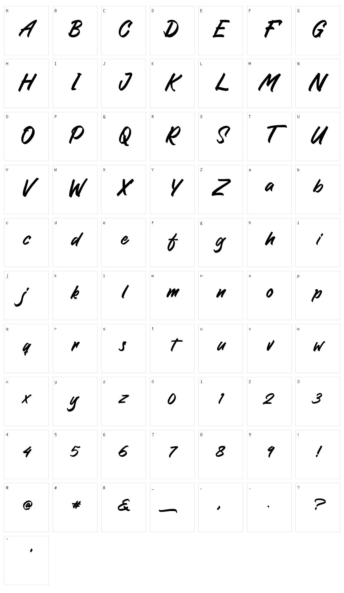Greattong Brush Character Set