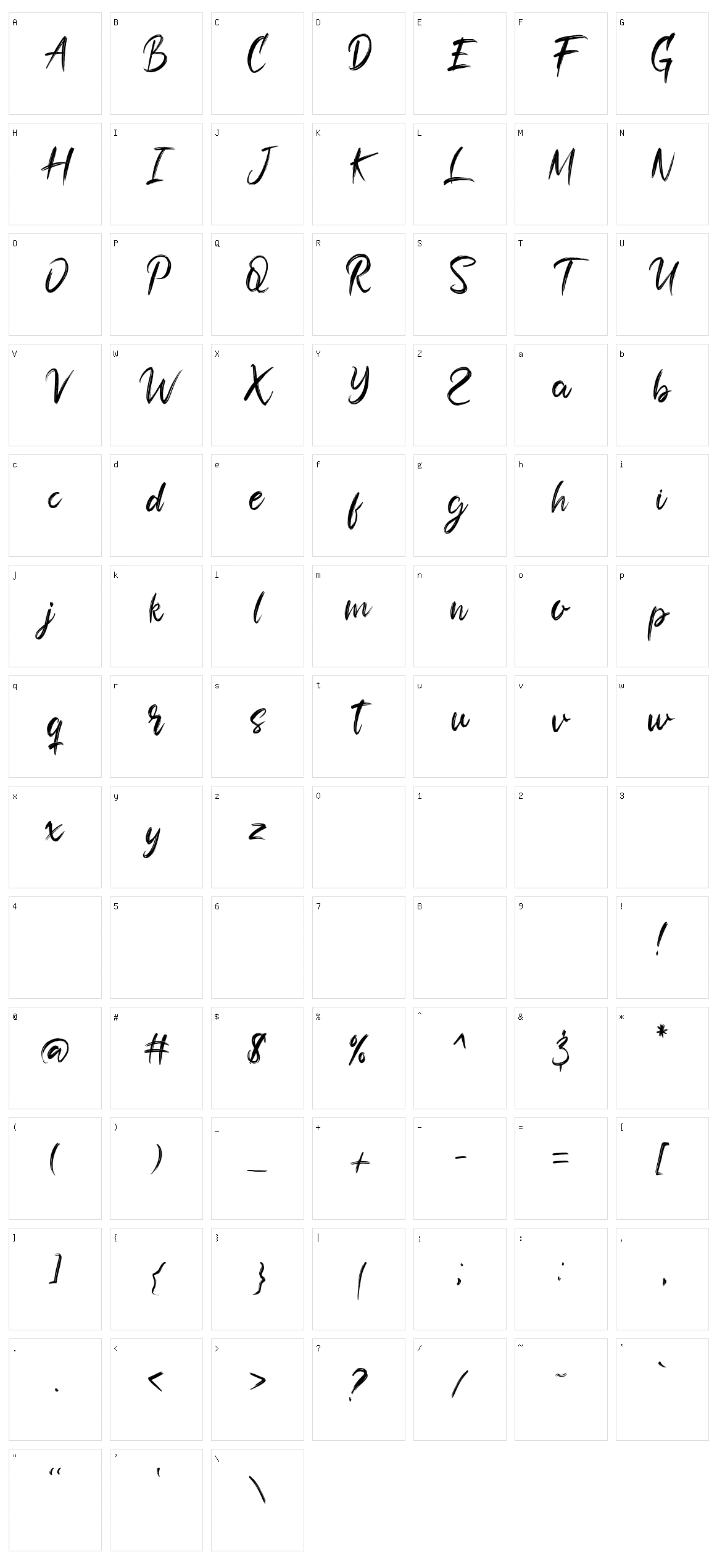 Shadow Brush Character Set