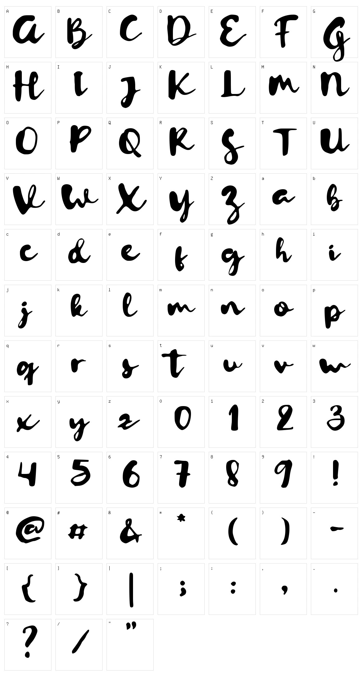 Letterink Character Set