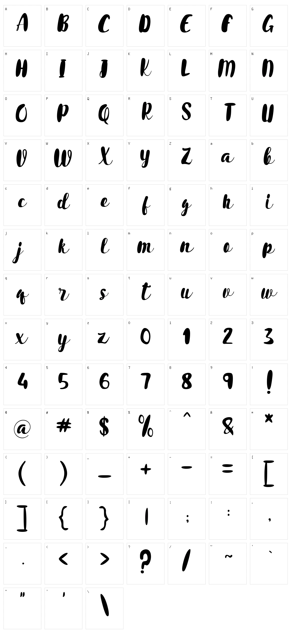 Nabilla Character Set