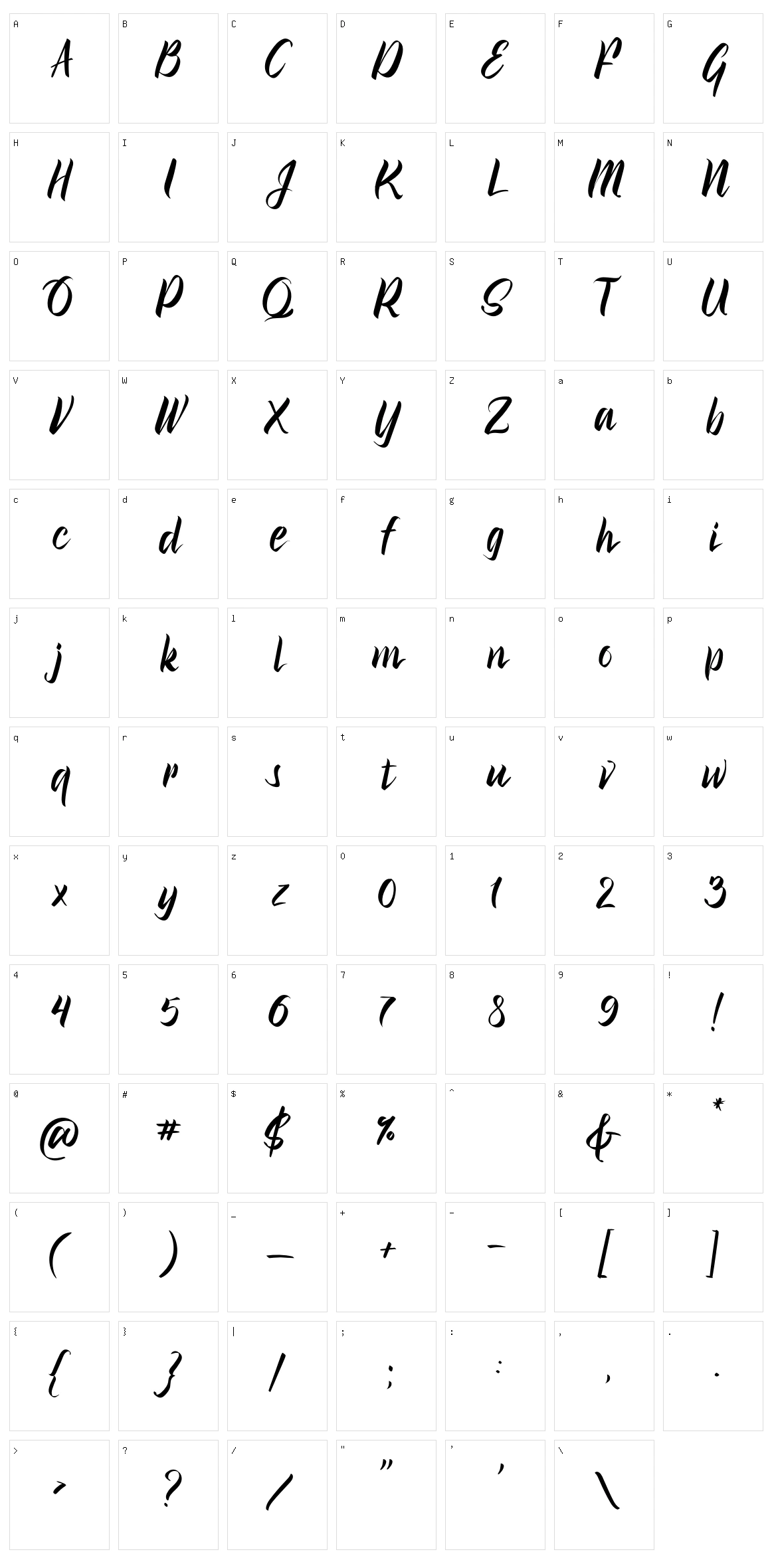 Brush Fila Character Set