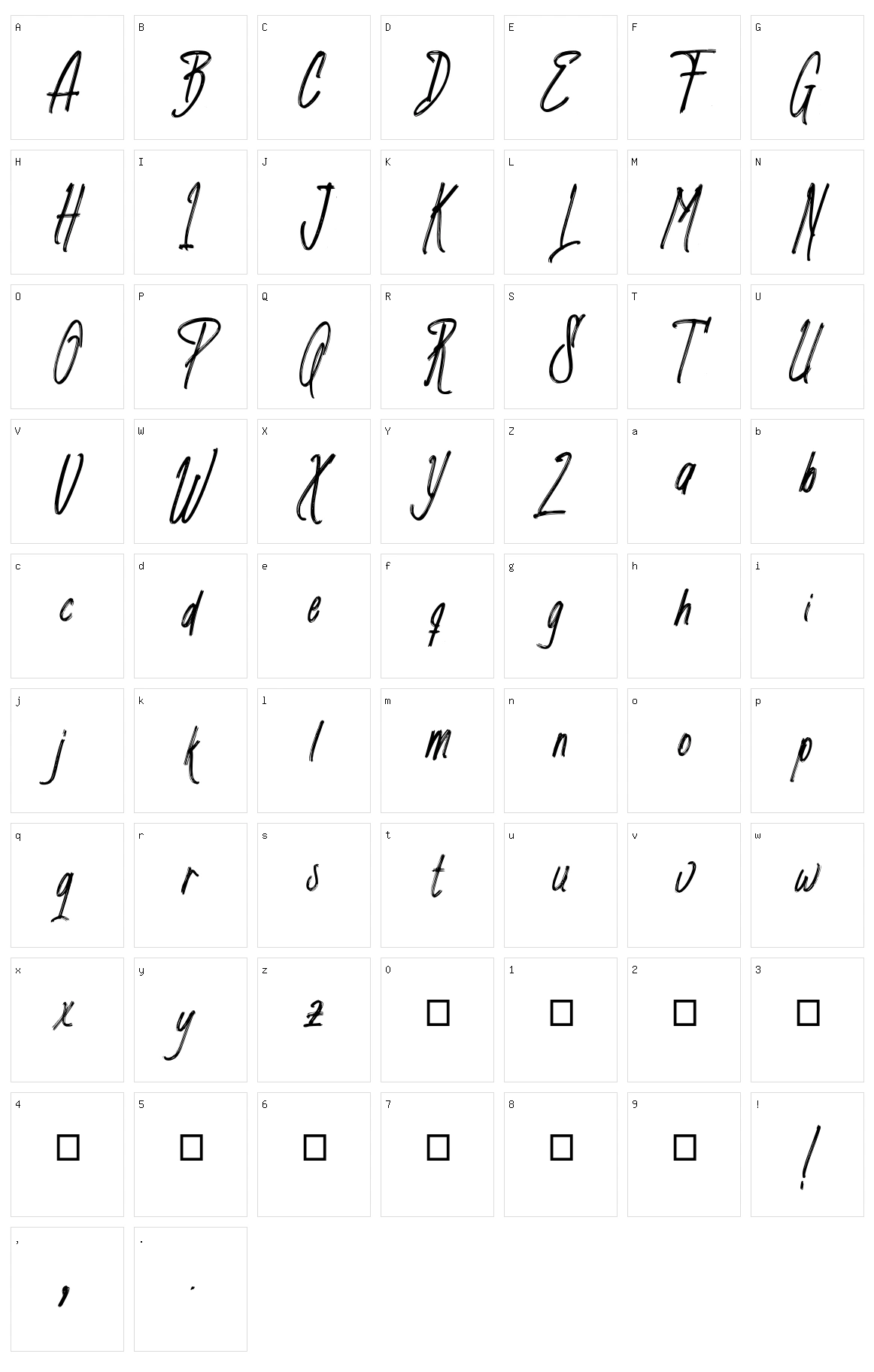 Brave Signature Character Set
