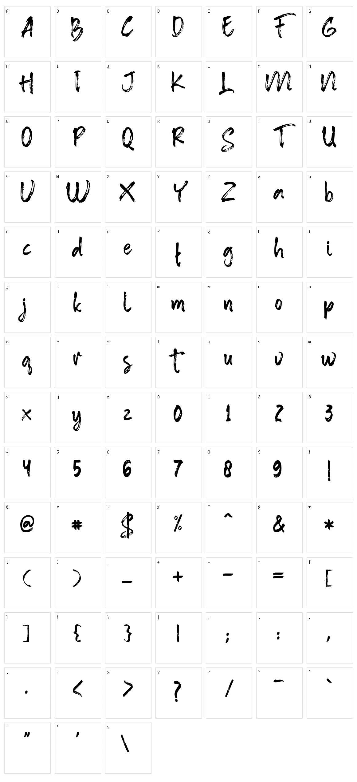 Anther Brush Character Set