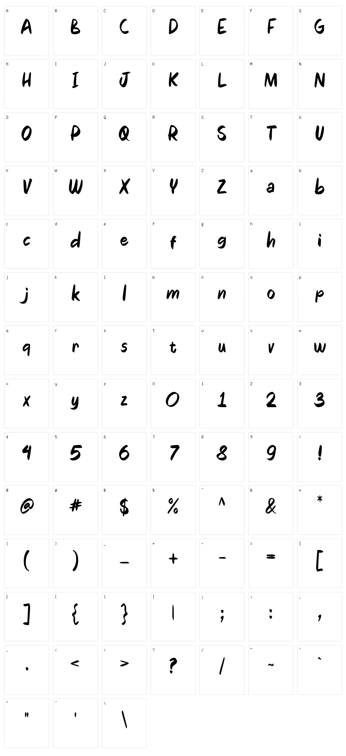 Jorby Character Set