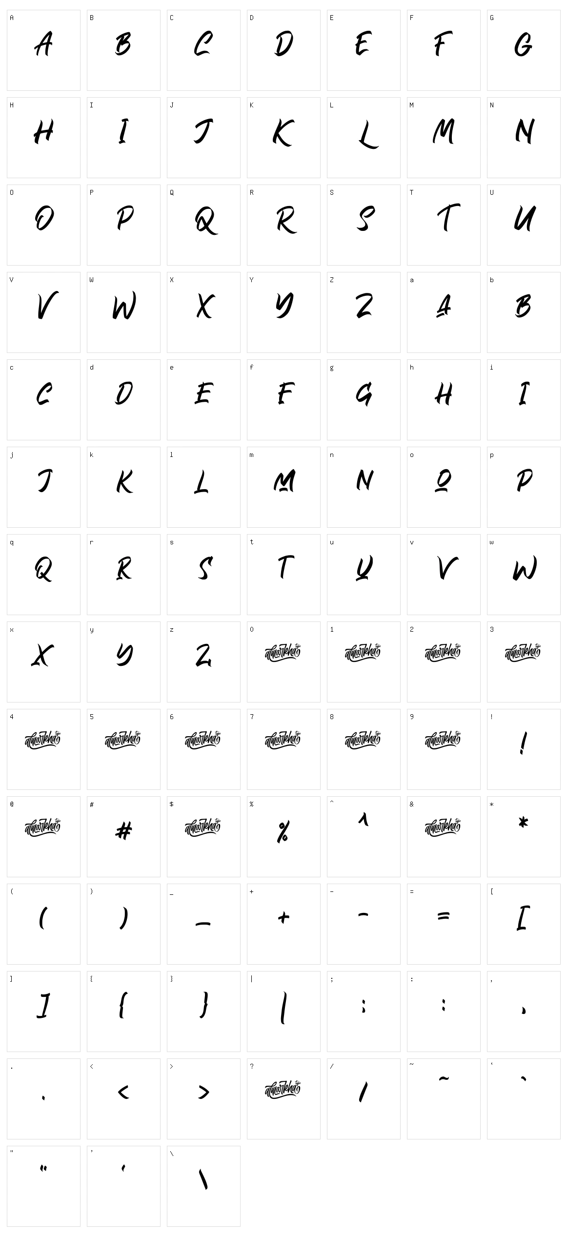 Rollinkland Character Set