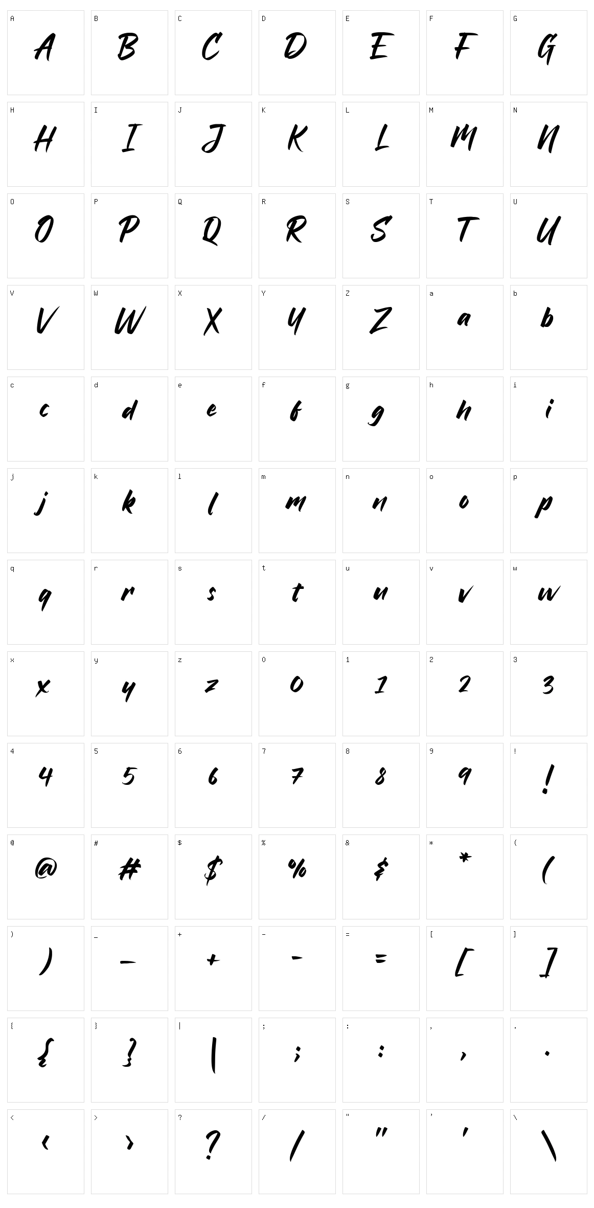 Bratt Graner Character Set