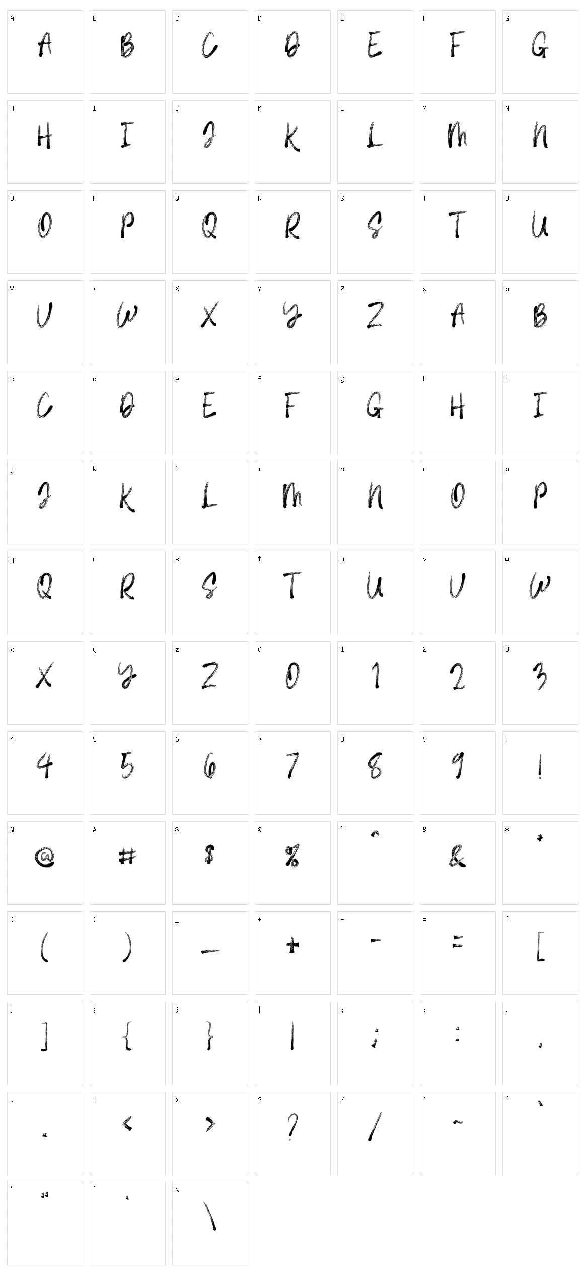 Royal Brush Character Set