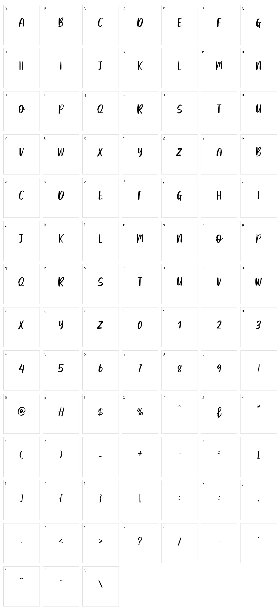 Balming Character Set