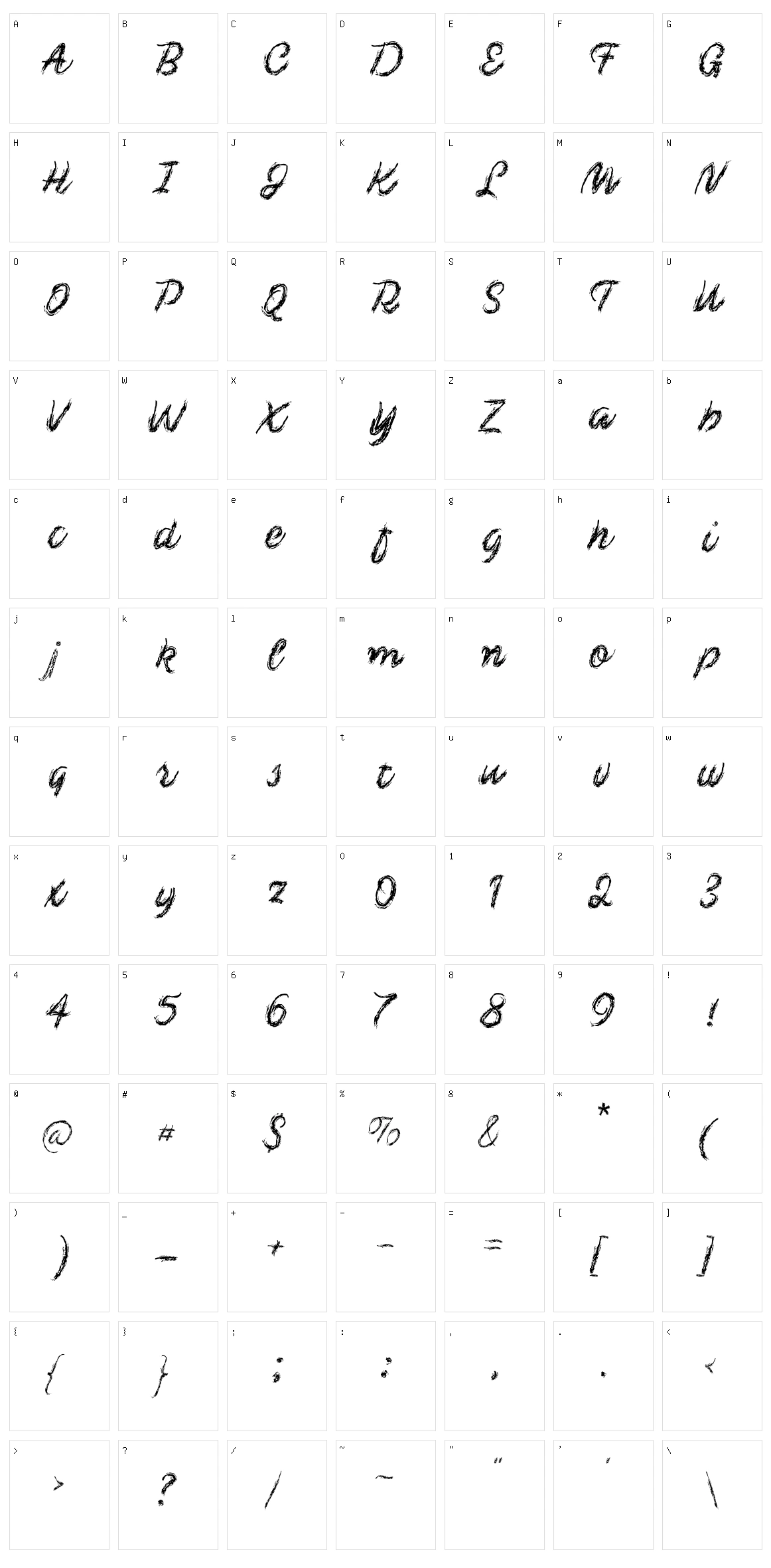 Chalk-y Brush Character Set