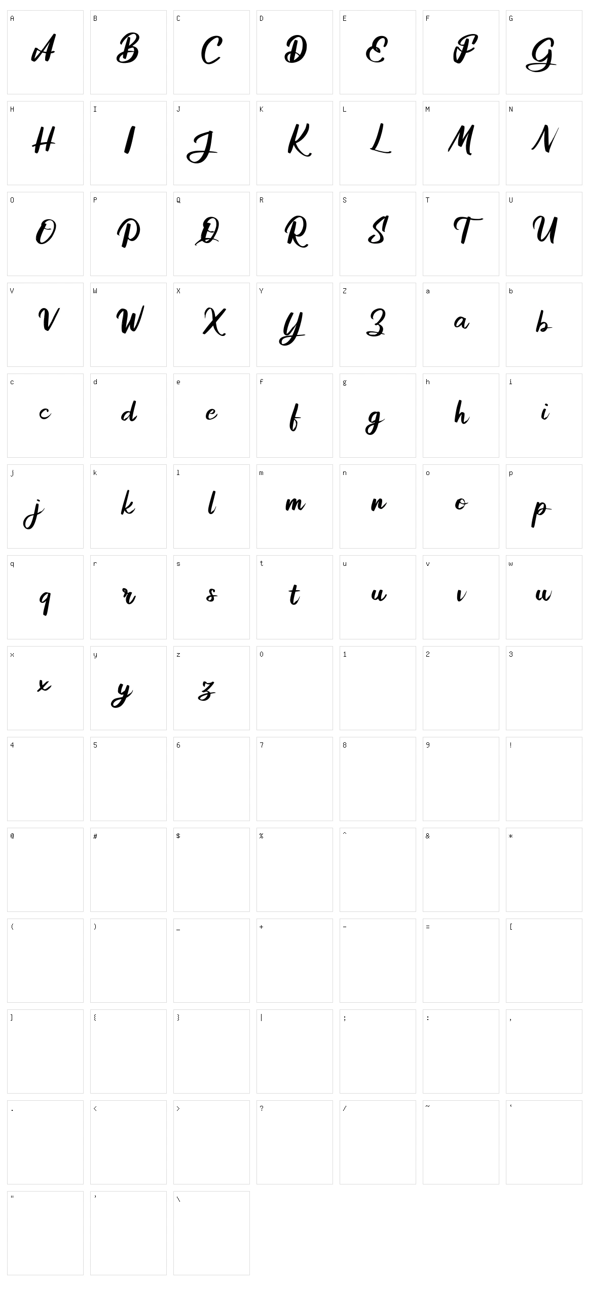 Adisone Character Set