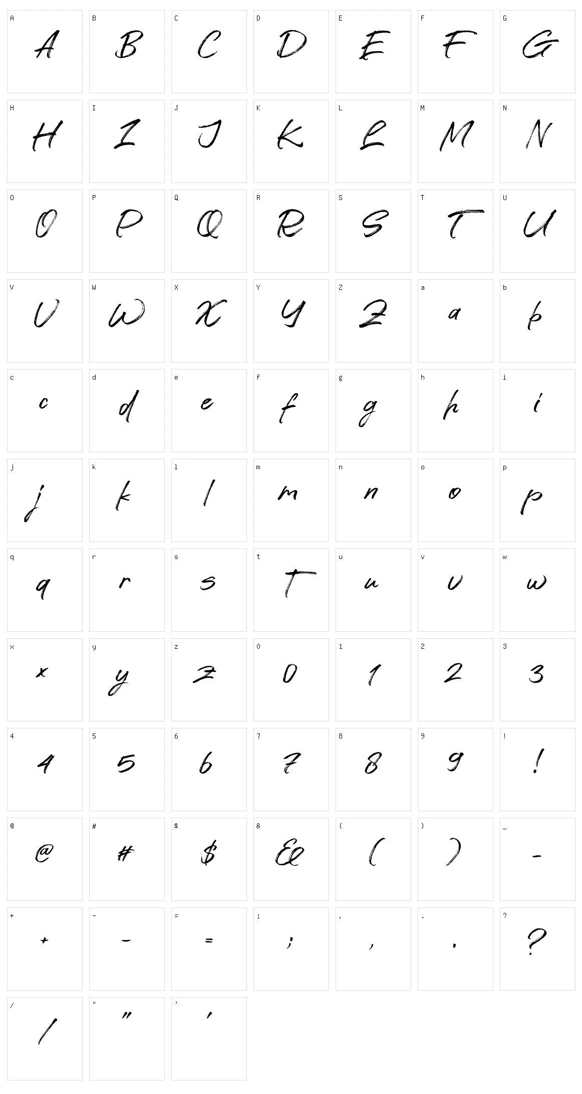 Avture Character Set