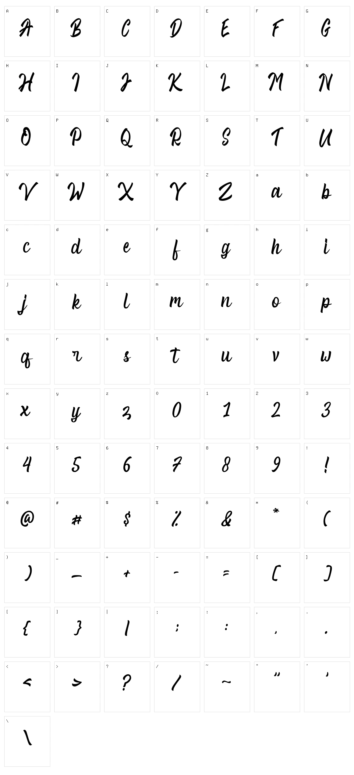 Rocky Run Character Set