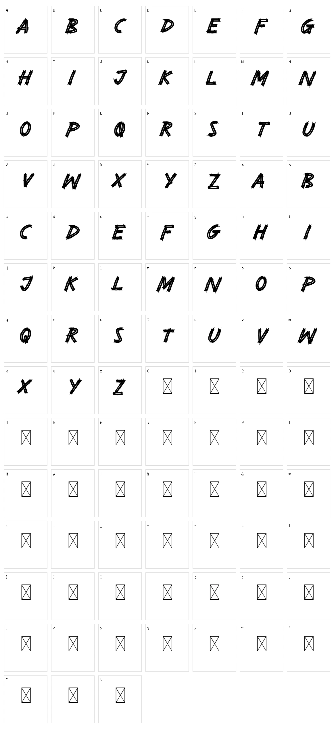 Ruderup Character Set