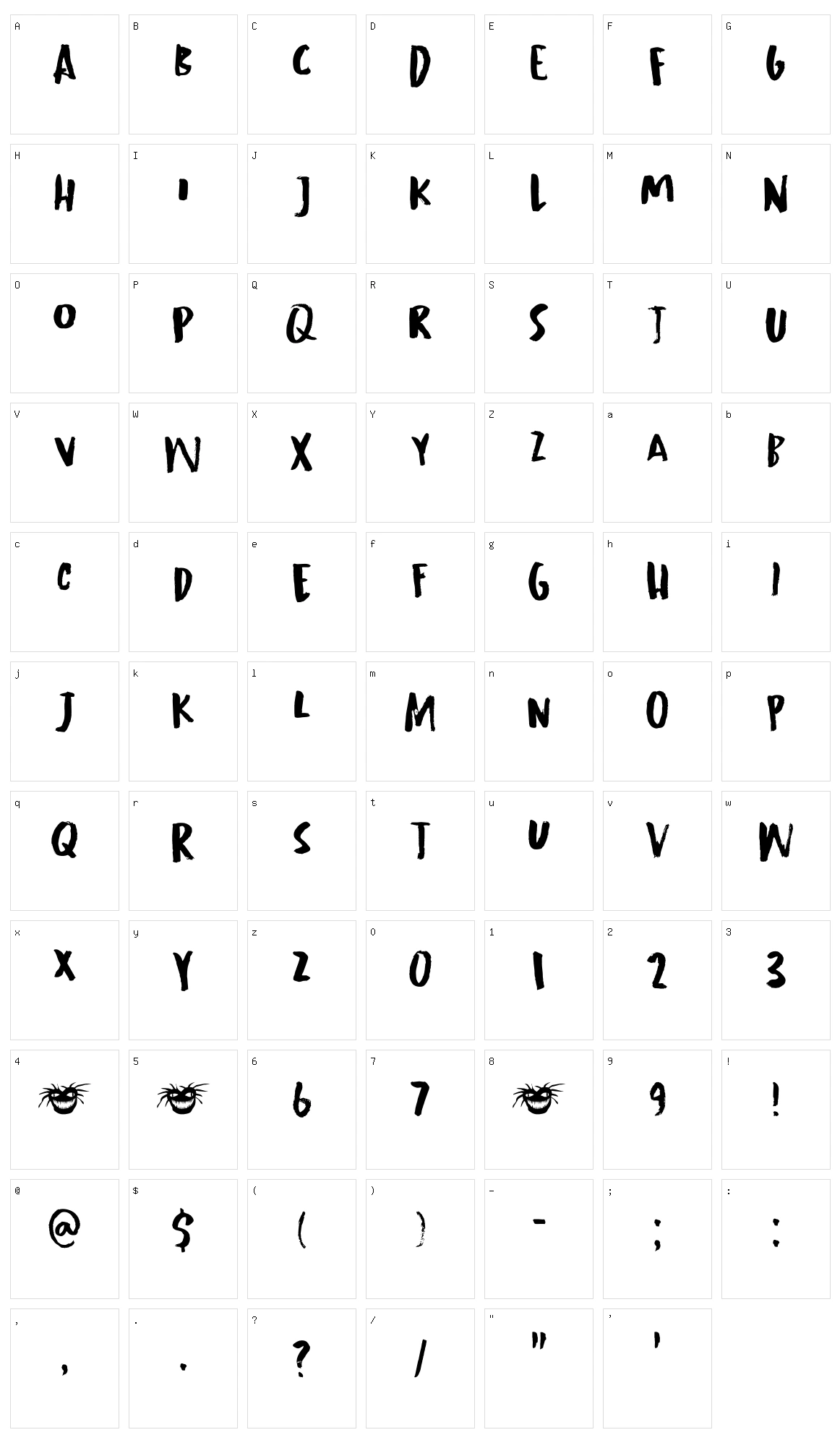 Grindylow Character Set