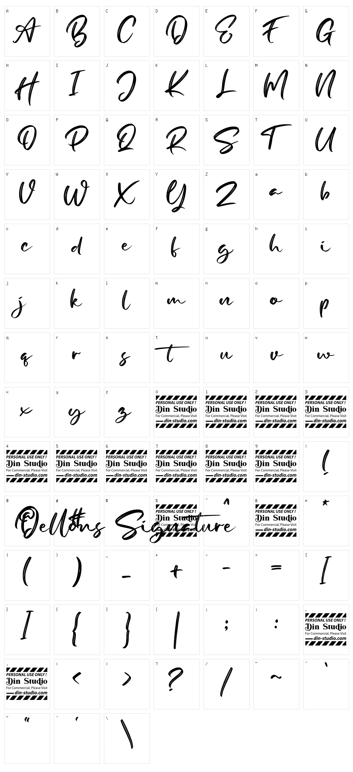 Dellons Signature Character Set
