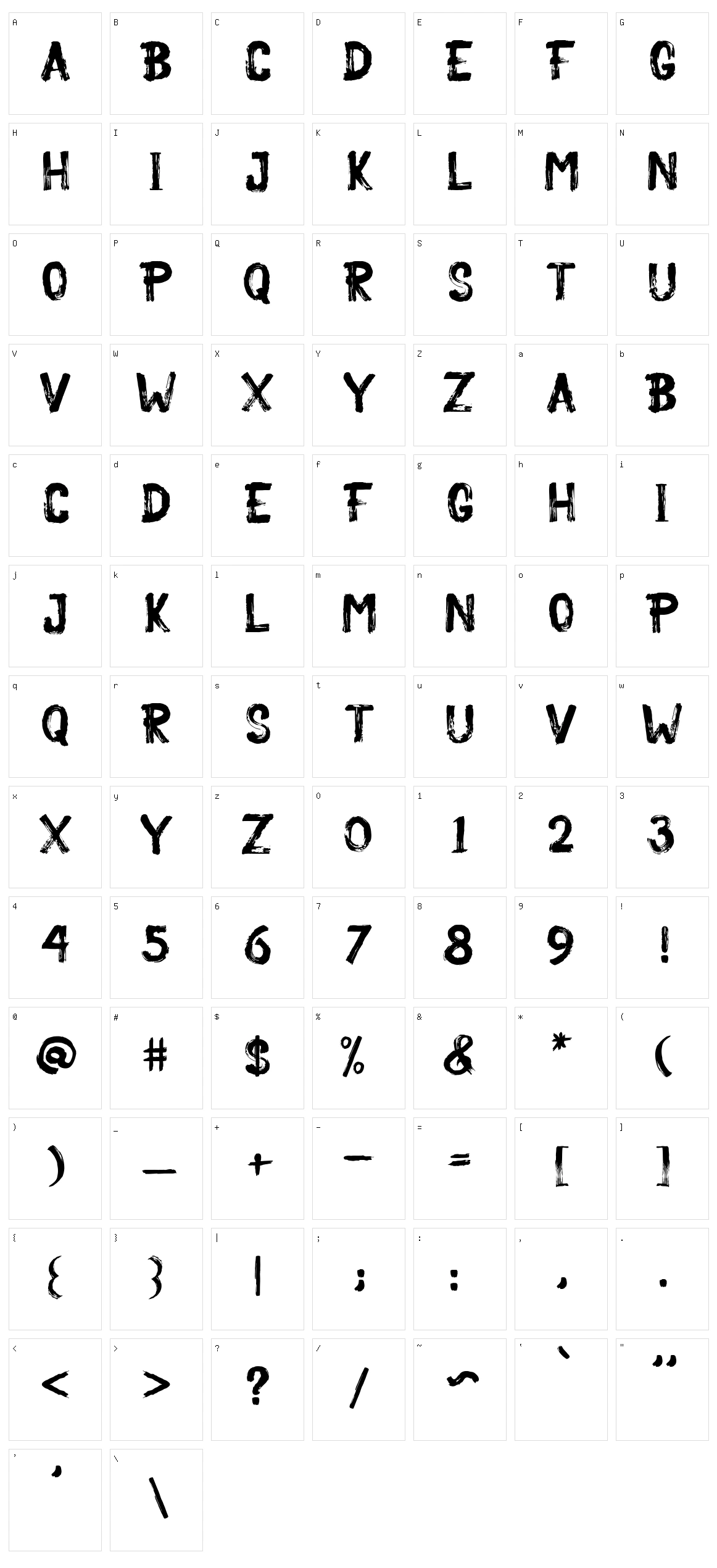 Becka brush Character Set