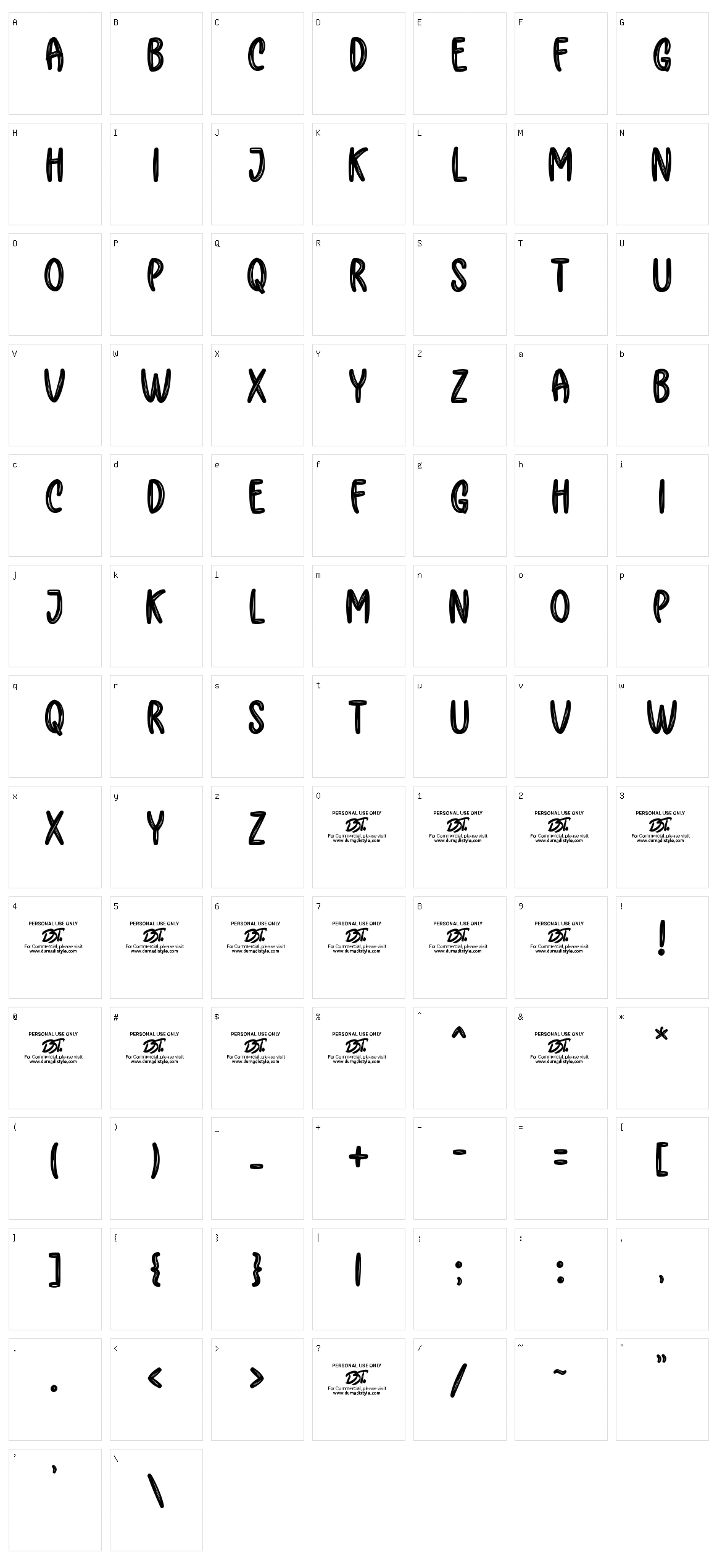 Helga Brush Character Set