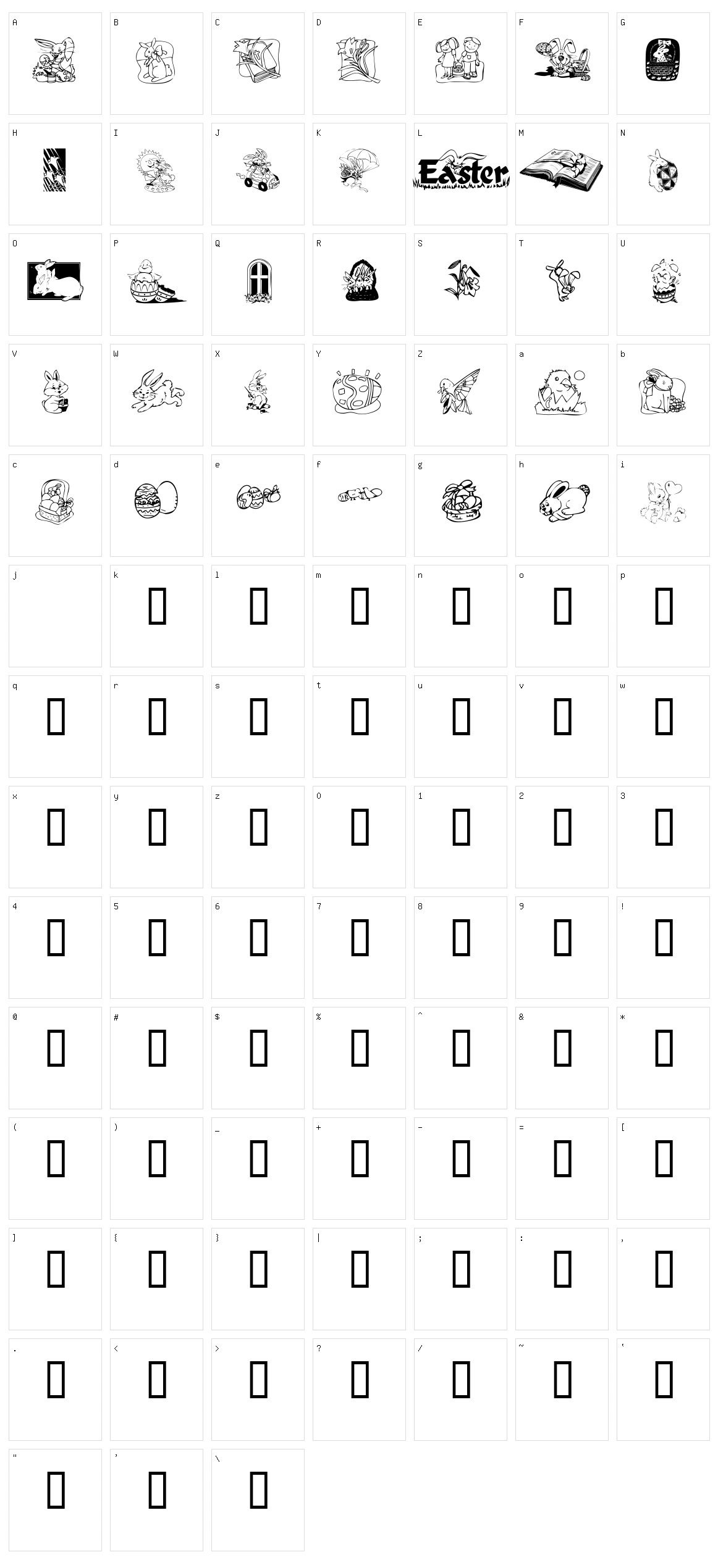 KR Easter 2003 Character Set