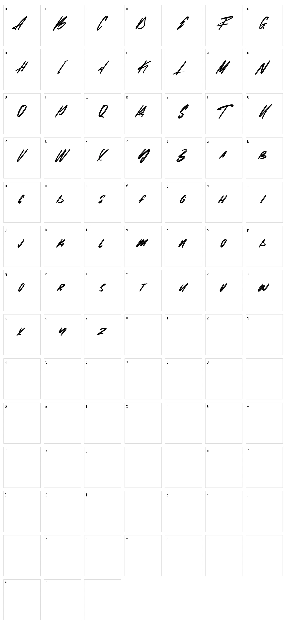 Malo Aino Character Set