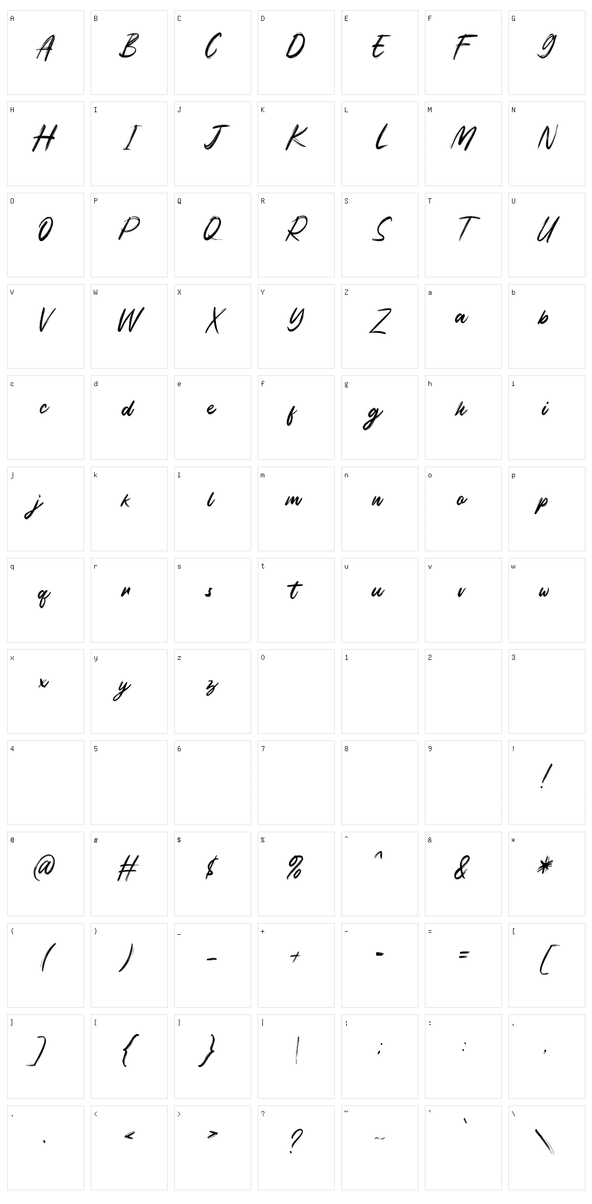 Superbia Character Set