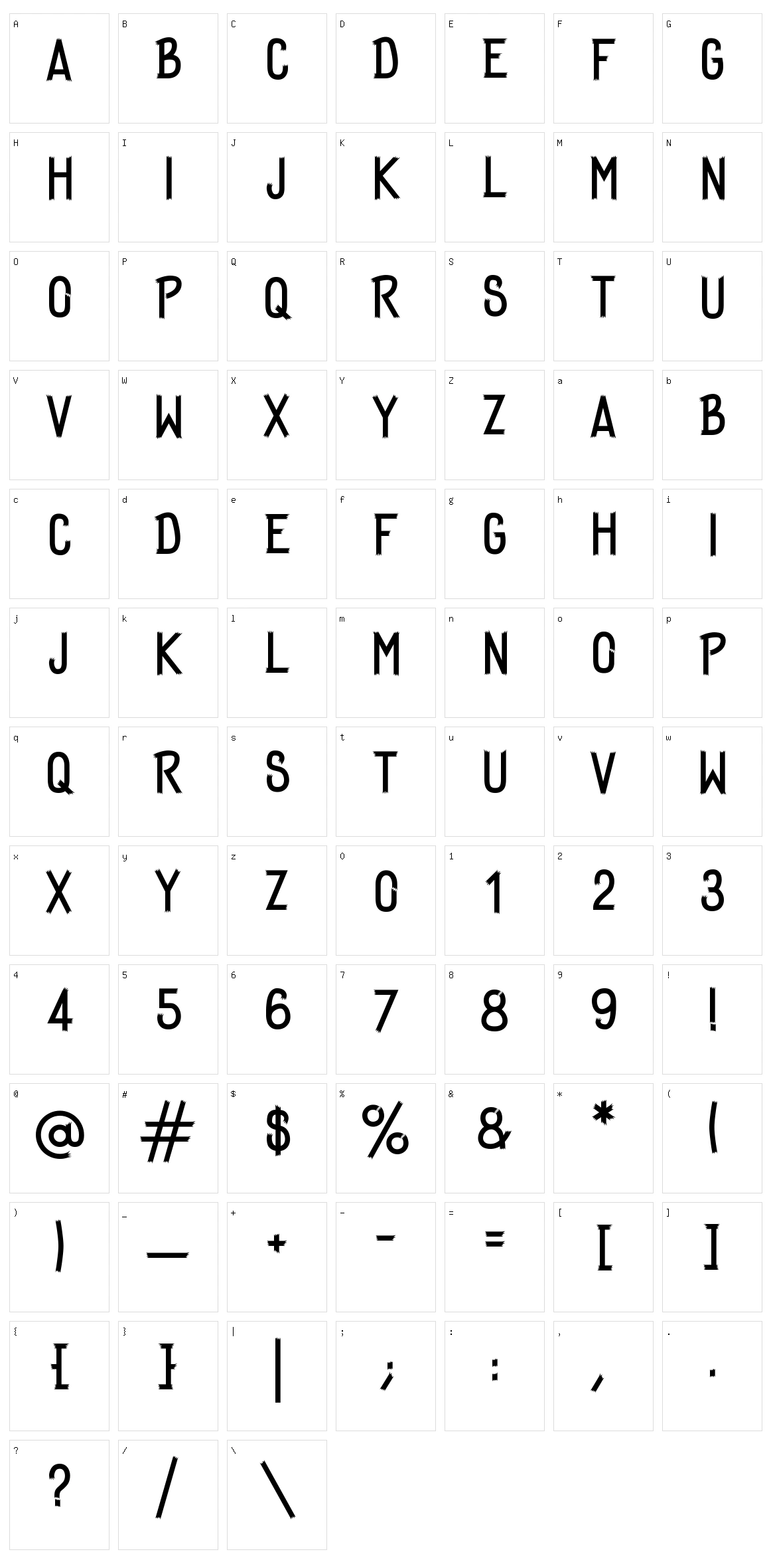 Hyper Brush Character Set