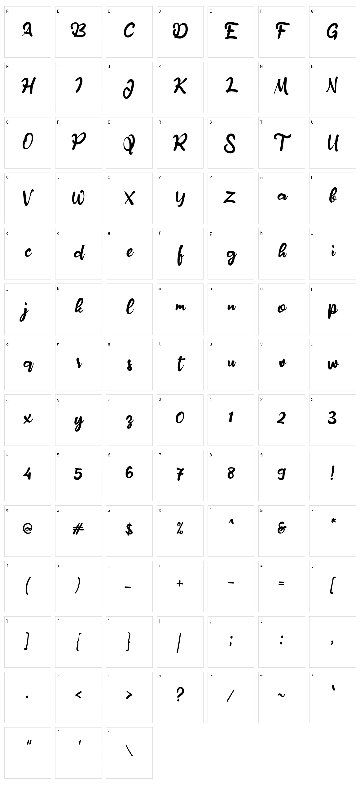 A Amylase Script Character Set