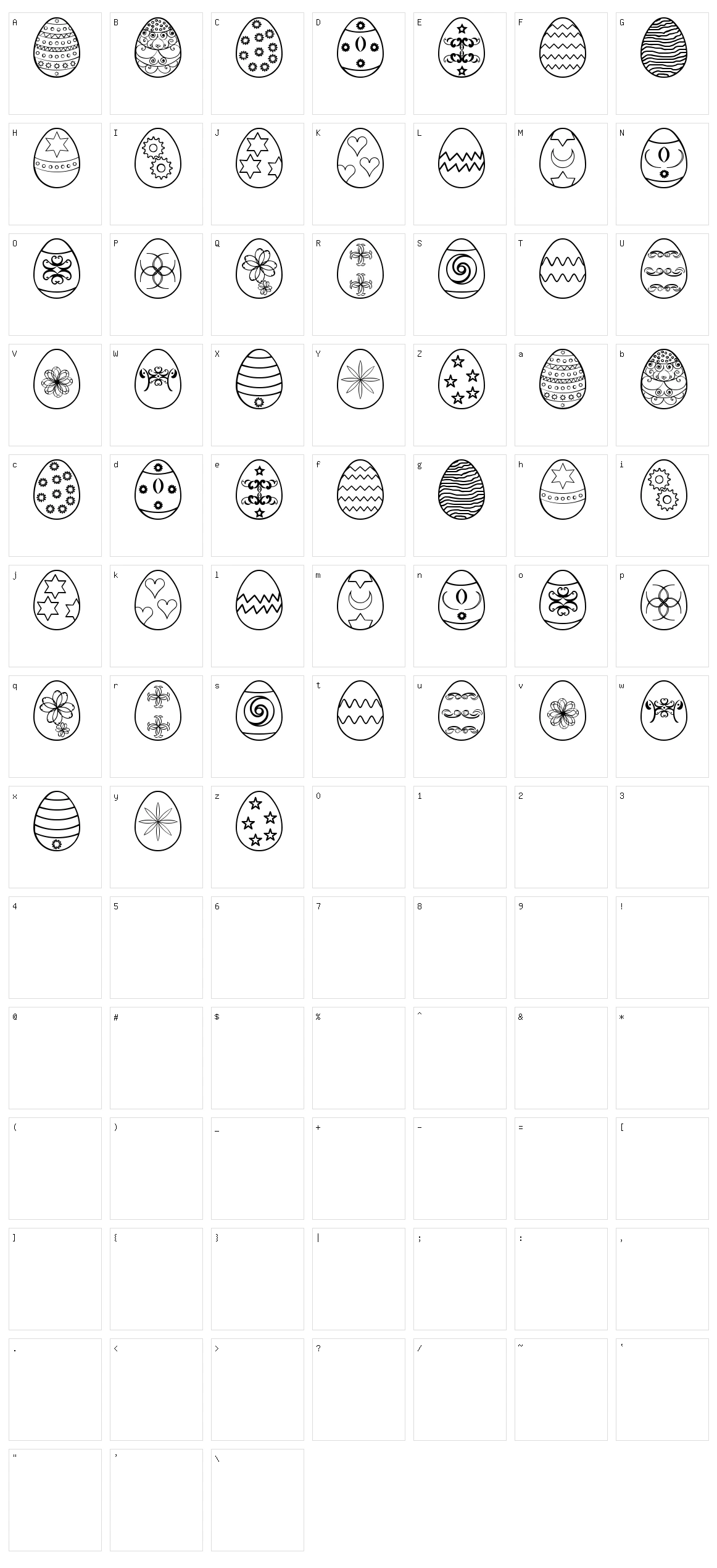 Easter Eggs ST Character Set